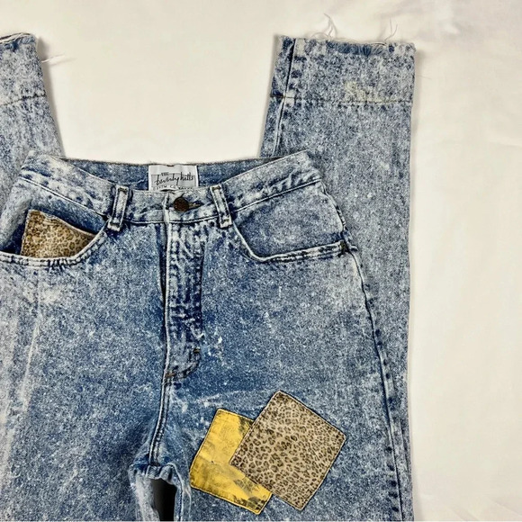 Vintage 80’s Patchwork Acid Wash Jeans - Picture 9 of 12